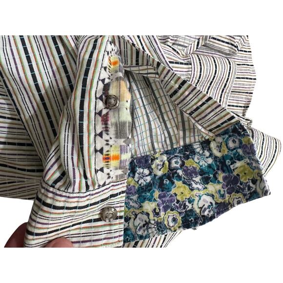 Robert Graham Tailored Fit Villa Multicolor Striped Button Up Shirt Men's L - Picture 4 of 10